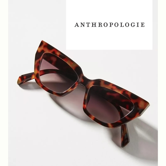 Anthropologie Accessories - NWT Anthropologie Sleek Cat-Eye Sunglasses-Brown Leopard